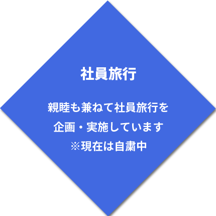 親睦も兼ねて社員旅行を企画・実施しています。