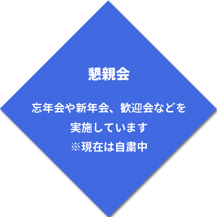 忘年会や新年会、歓迎会などを実施しています。